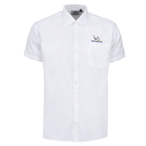 Weißes Hemd „SS“ in normaler Passform (Regular Fit)